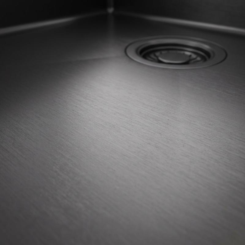 Pure.Sink Luxion Gun metal spoelbak 36x40 cm onderbouw, vlakinbouw en opbouw PLX3640-61